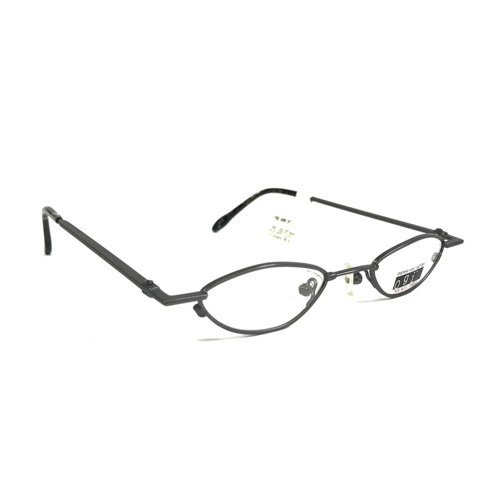 ogi Petite Eyeglasses Frames 9013 COL. 13 Gunmetal Oval Wire Rim 42-21-135